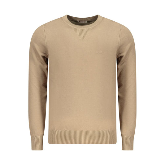Beige Viscose Men Sweater