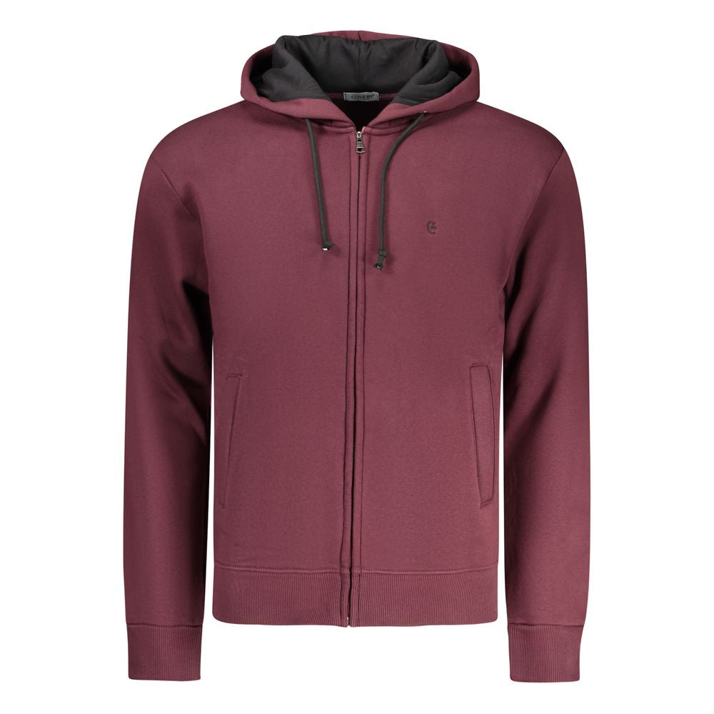 Red Cotton Men's Hooded Sweatshirt