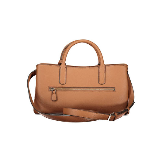 Marrone Polyurethane Women Handbag