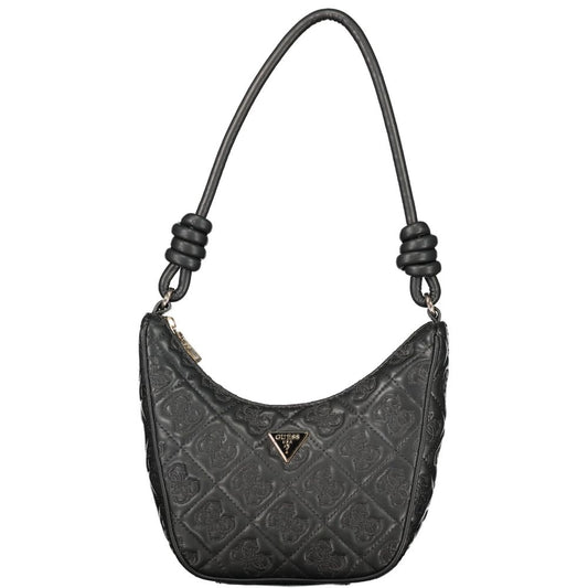 Black Polyurethane Women Handbag