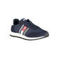 Blue Polyurethane Men Sneaker
