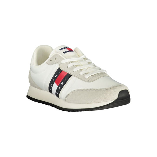 White Polyurethane Men Sneaker