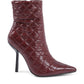Bordeaux Fabric Ankle Boots