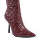 Bordeaux Fabric Ankle Boots