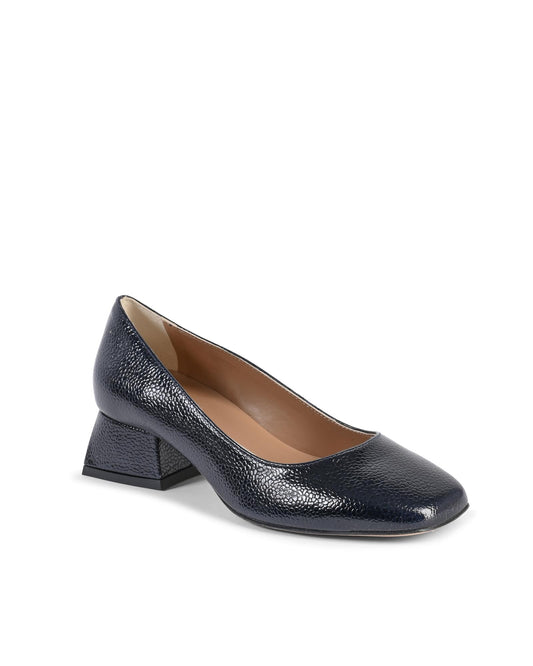 Blue Leather Ballet Flats