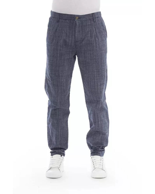 Blue Cotton Chino Pants