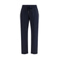 Blue Cotton Athletic Pants