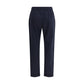 Blue Cotton Athletic Pants