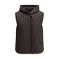 Brown Nylon Sleveless Jacket