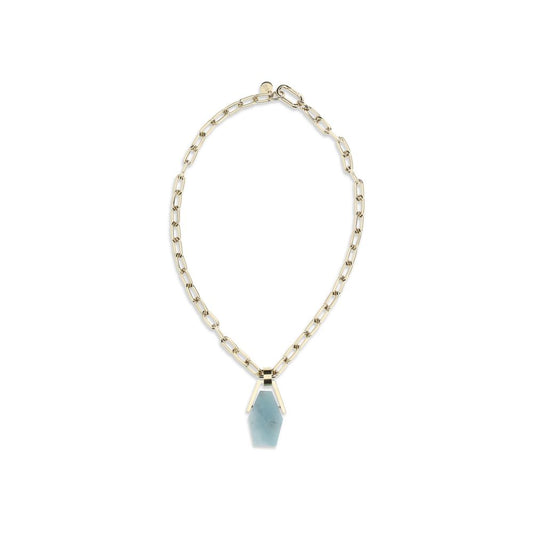 Light Blue Brass Necklace
