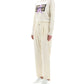 White Polyester Casual Pants