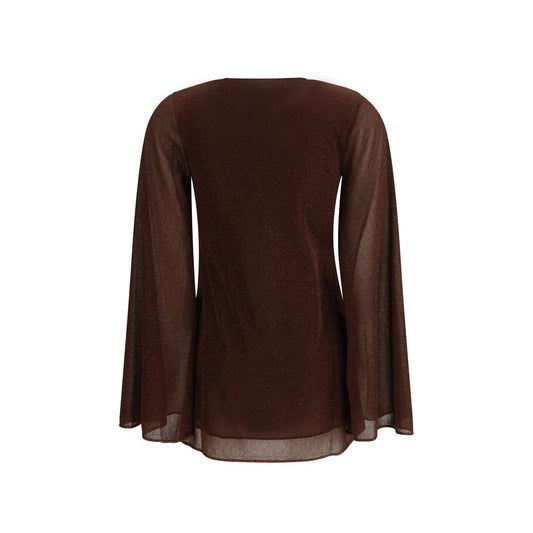 Brown Polyamide Casual Dress