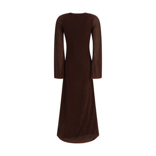 Brown Polyamide Casual Dress
