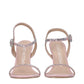 Pink Leather Stiletto Heel Sandals