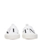 White Fabric Slip-On Loafers