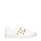 White Leather Low Top Sneakers