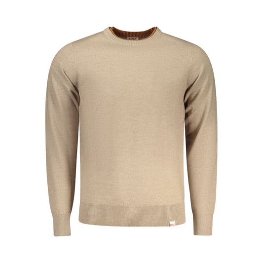 Beige Polyester Men's Sweater