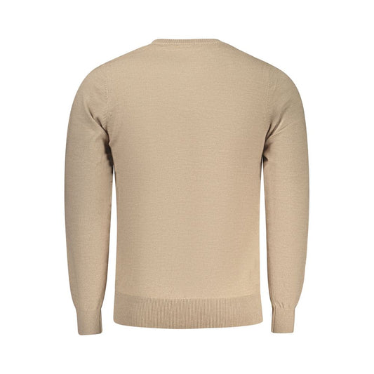 Beige Polyester Men's Sweater
