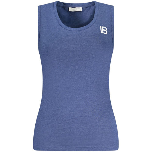 Blue Cotton Sleeveles T-Shirt