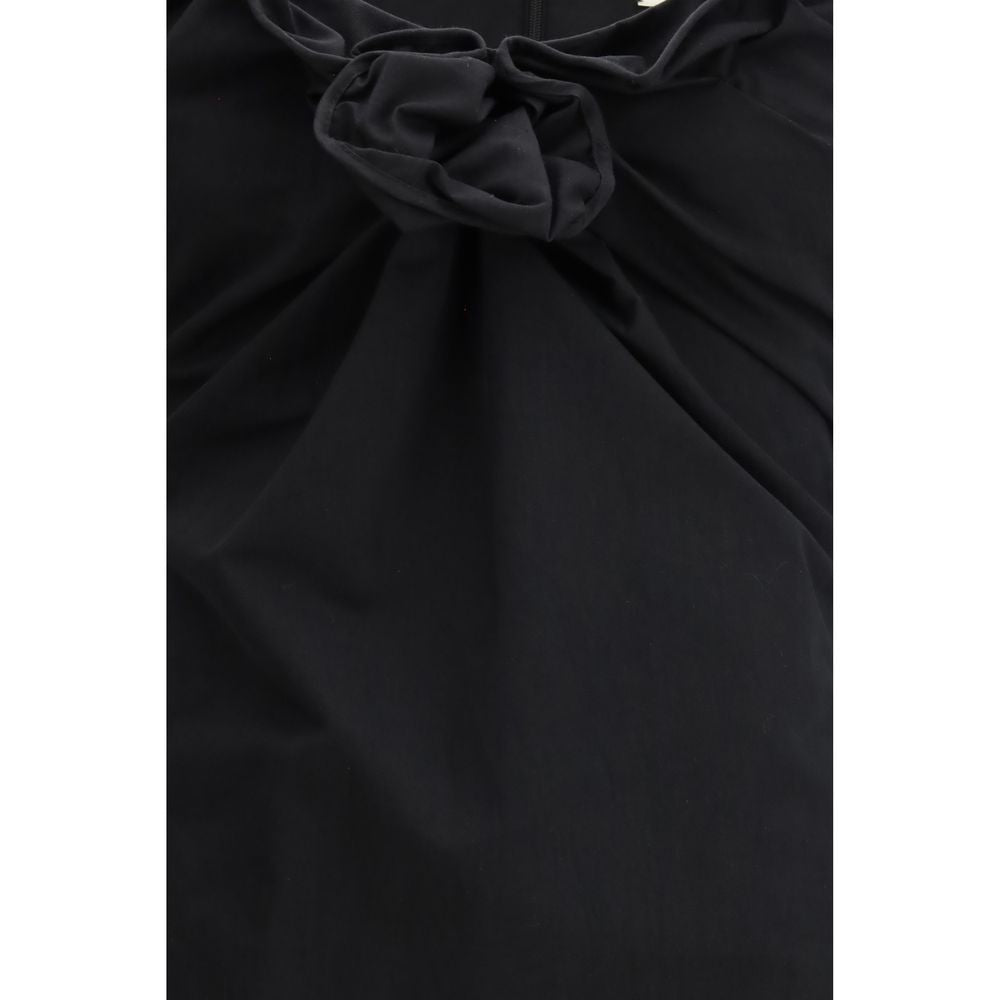 Black Cotton Casual Dress