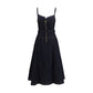 Blue Cotton Casual Dress