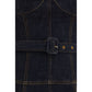Blue Cotton Casual Dress