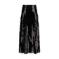 Black Polyester Midi Skirt