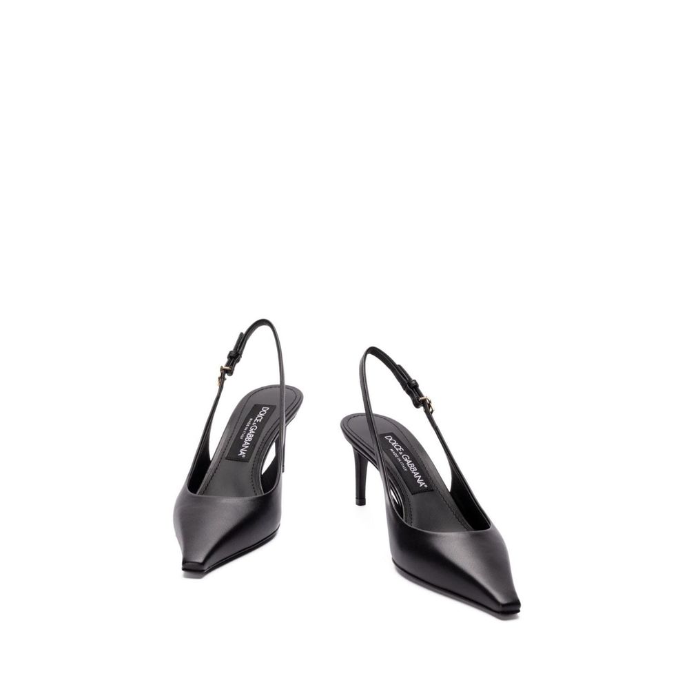 Black Calfskin High Heel Pumps