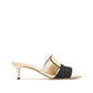 Beige Leather Stiletto Heel Sandals
