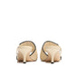 Beige Leather Stiletto Heel Sandals
