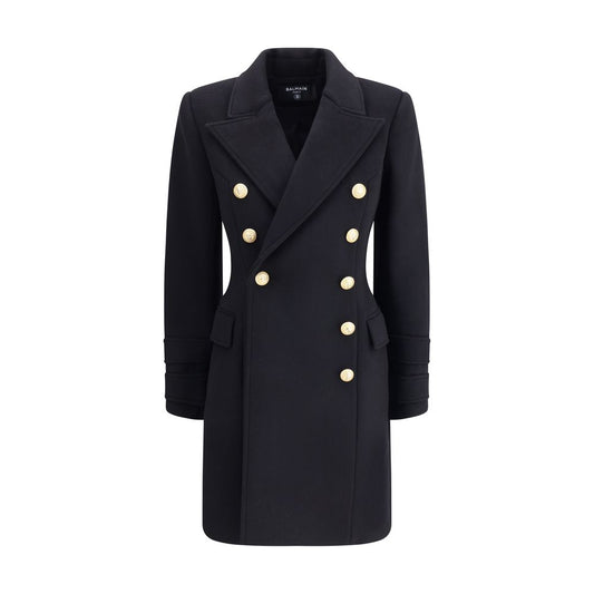 Black Fleece Wool Coat
