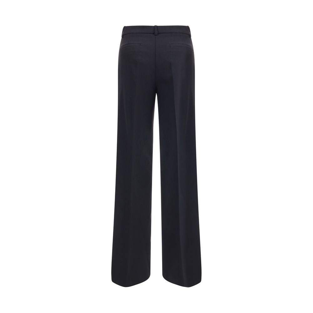 Black Fleece Wool Casual Pants