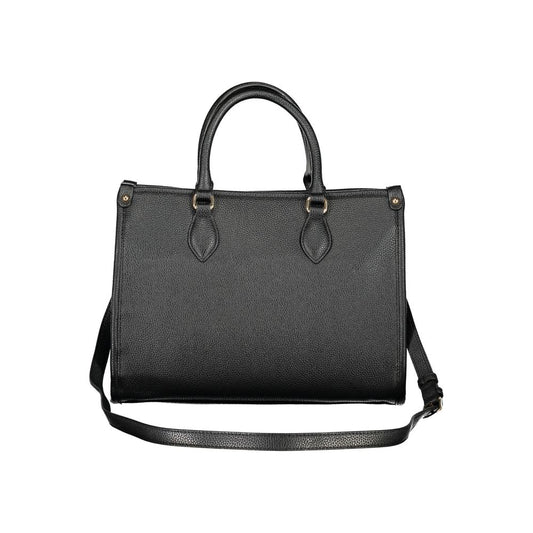 Black Polyurethane Women Handbag