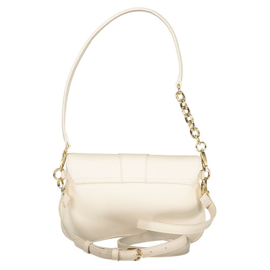 Beige Polyurethane Women Handbag