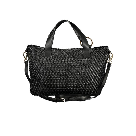 Black Polyurethane Women Handbag