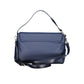 Blue Polyurethane Women Shoulder Bag