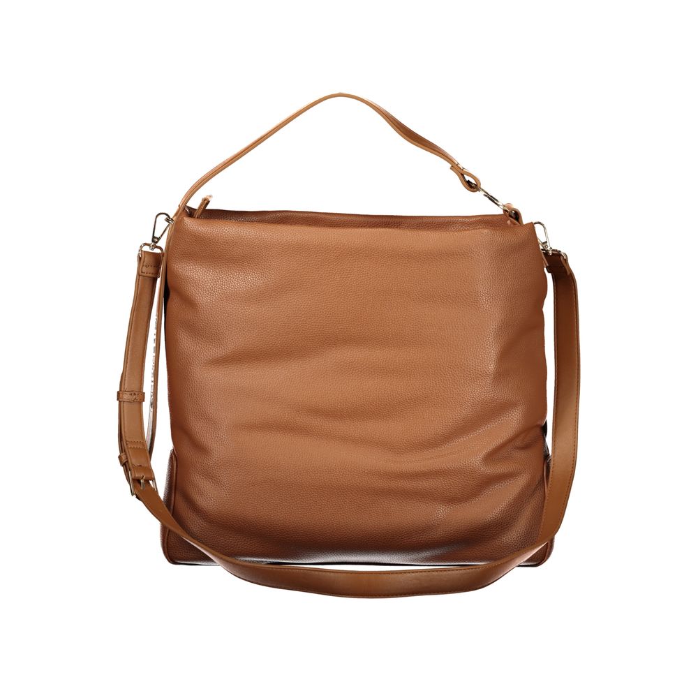 Marrone Polyurethane Women Handbag