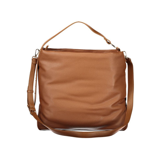 Marrone Polyurethane Women Handbag