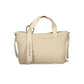 Beige Polyurethane Women Handbag