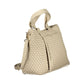 Beige Polyurethane Women Handbag