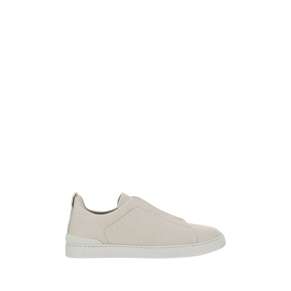 White Calf Leather Bos Taurus Sneakers