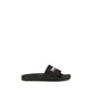 Black Polyurethane Sandals