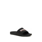 Black Polyurethane Sandals