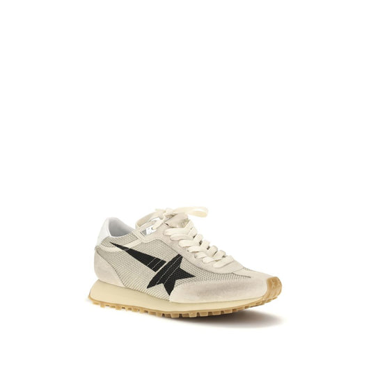 Beige Calf Leather Bos Taurus Athletic Sneakers
