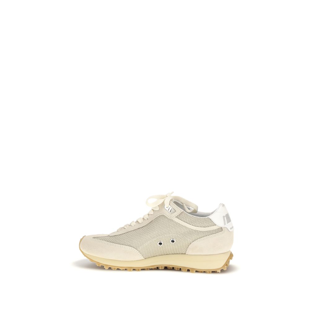 Beige Calf Leather Bos Taurus Athletic Sneakers