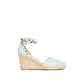 Blue Calfskin Wedge Sandals