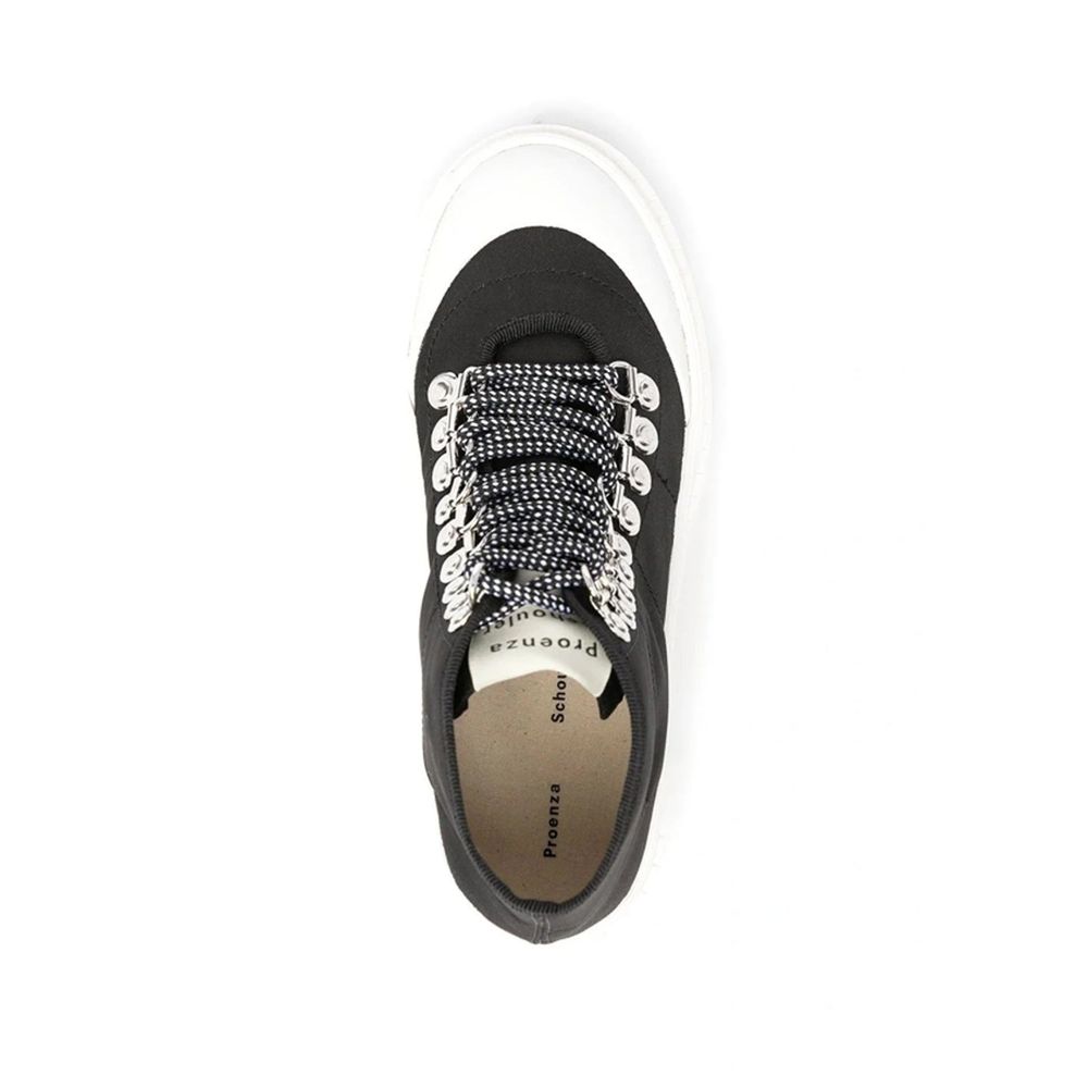 Black Canvas Chunky Sneakers