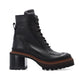 Black Calfskin Lace-Up Boots