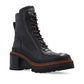Black Calfskin Lace-Up Boots