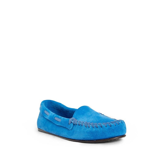 Blue Calfskin Slip-On Loafers